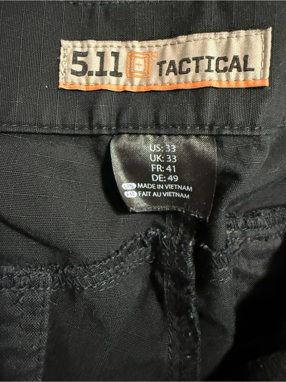 5.11 Tactical Black Cargo Shorts - Utility Pocket Design - Picture 3 of 3